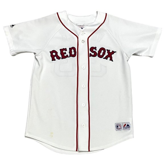 Boston Red Sox Vintage Y2K MLB Kids Baseball Jersey - Kids Large - Picture 1 of 6